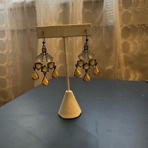 Yellow Teardrop Chandelier Earrings for Women